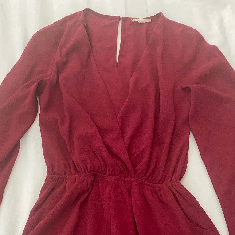 Burgundy Romper - Picture 2 of 5